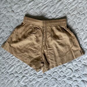 Princess Polly Tan High Waist Shorts - Size 2